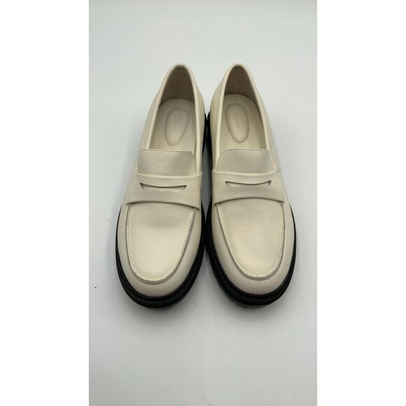 Quince Italian Leather Lug Sole Loafer Bone Shoes 10 - Picture 3 of 3